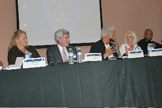 Alameda County District Attorney Nancy O’Malley, Paul Seave, Director of Gang and Youth Violence Policy, Office of the California Governor, Oakland Mayor Ron Dellums, U.S. Attorney Melinda Haag, Oakland Police Chief Anthony Batts