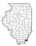 Map of Illinois broken up by counties with Hardin county highlighted.
