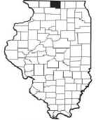Map of Illinois broken up by counties with Winnebago county highlighted.