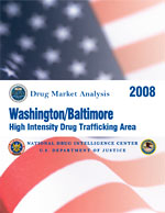 Cover image for Washington/Baltimore High Intensity Drug Trafficking Area Drug Market Analysis 2008.