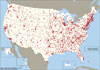 U.S. map showing street gang involvement in drug distribution for 2009.
