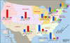 U.S. map with charts showing the greatest drug threat, by region, for 2009, as reported by state and local agencies.