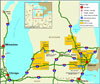 Map showing the Michigan High Intensity Drug Trafficking Area.