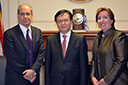 (L-R) Federal Trade Commission Chairman Jon Leibowitz; Gao Hucheng, China International Trade Representative and Vice Minister of the Ministry of Commerce (MOFCOM); and Acting Assistant Attorney General Sharis Pozen meet in Washington, D.C. FTC Photo/Artis D. Carter