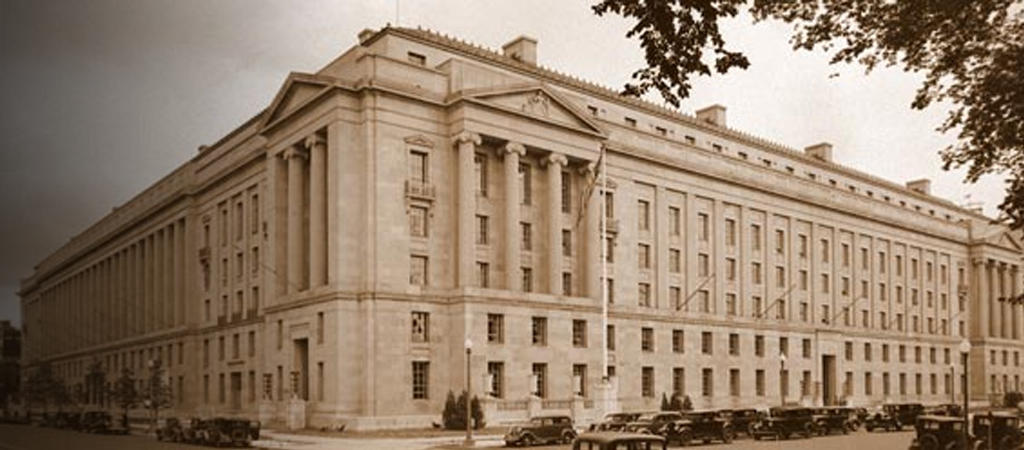 Historic photo of main Department of Justice buildig