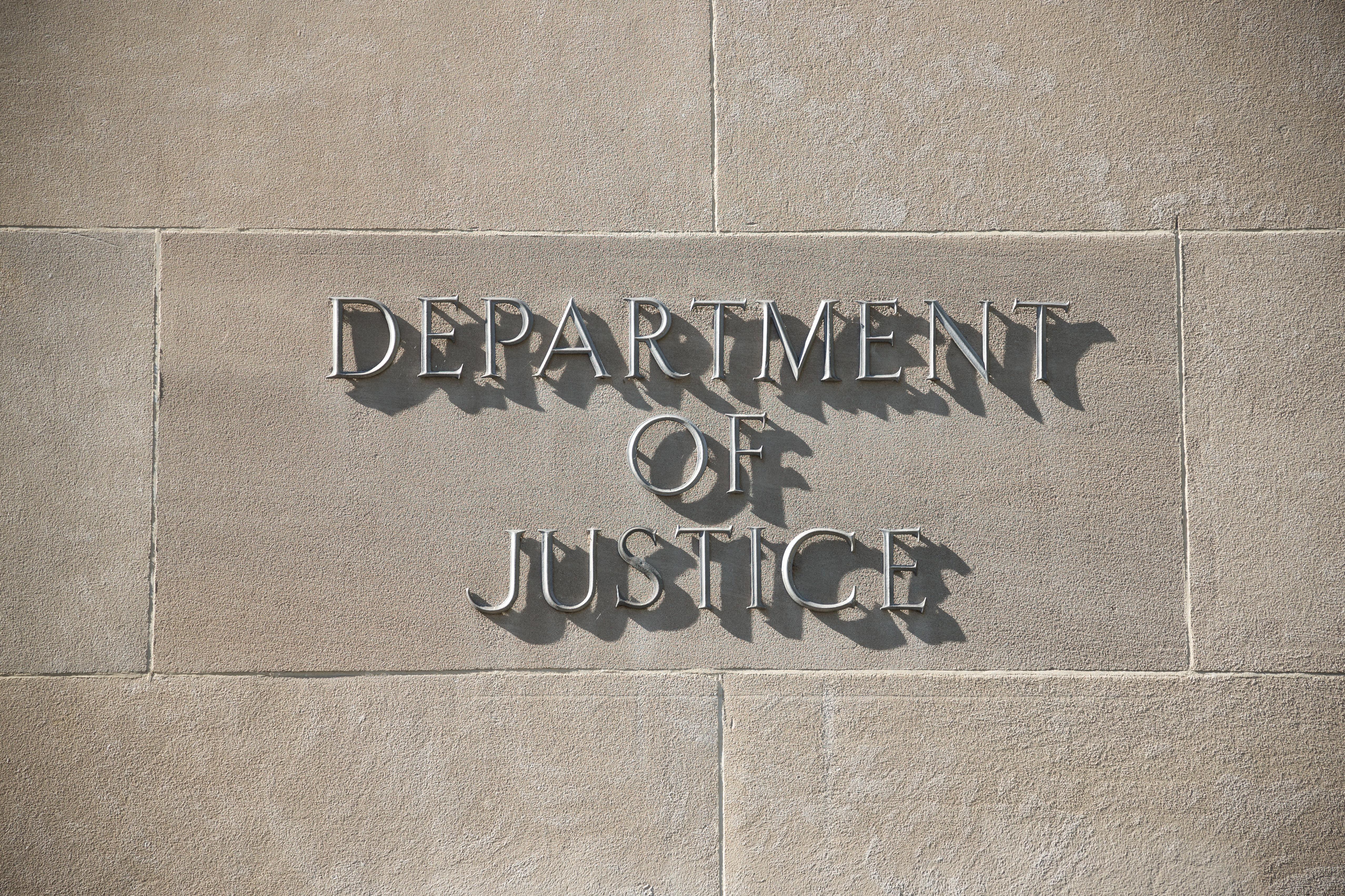 Department of Justice sign