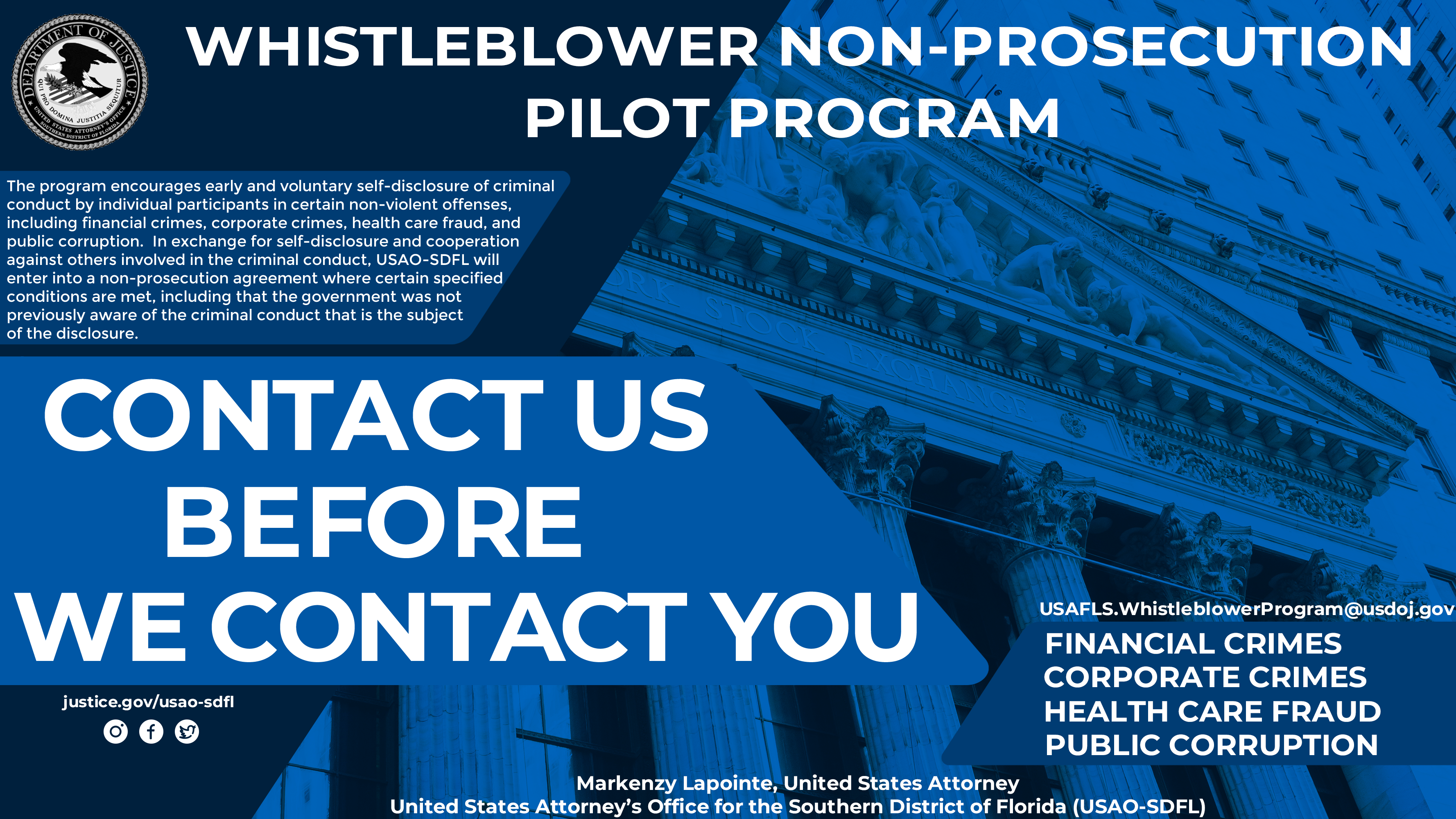 USAO-SDFL Whistleblower Non-Prosecution Pilot Program 