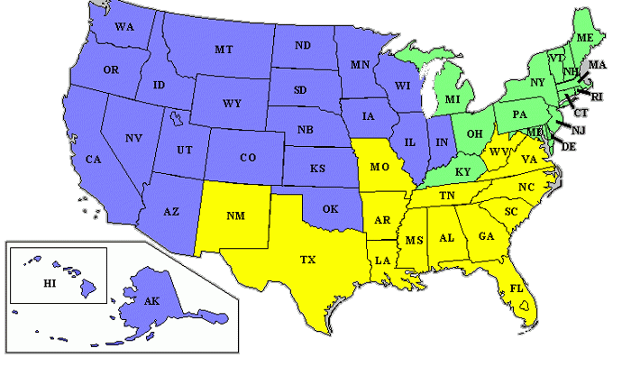 Criminal Enforcement Sections Geographical Map