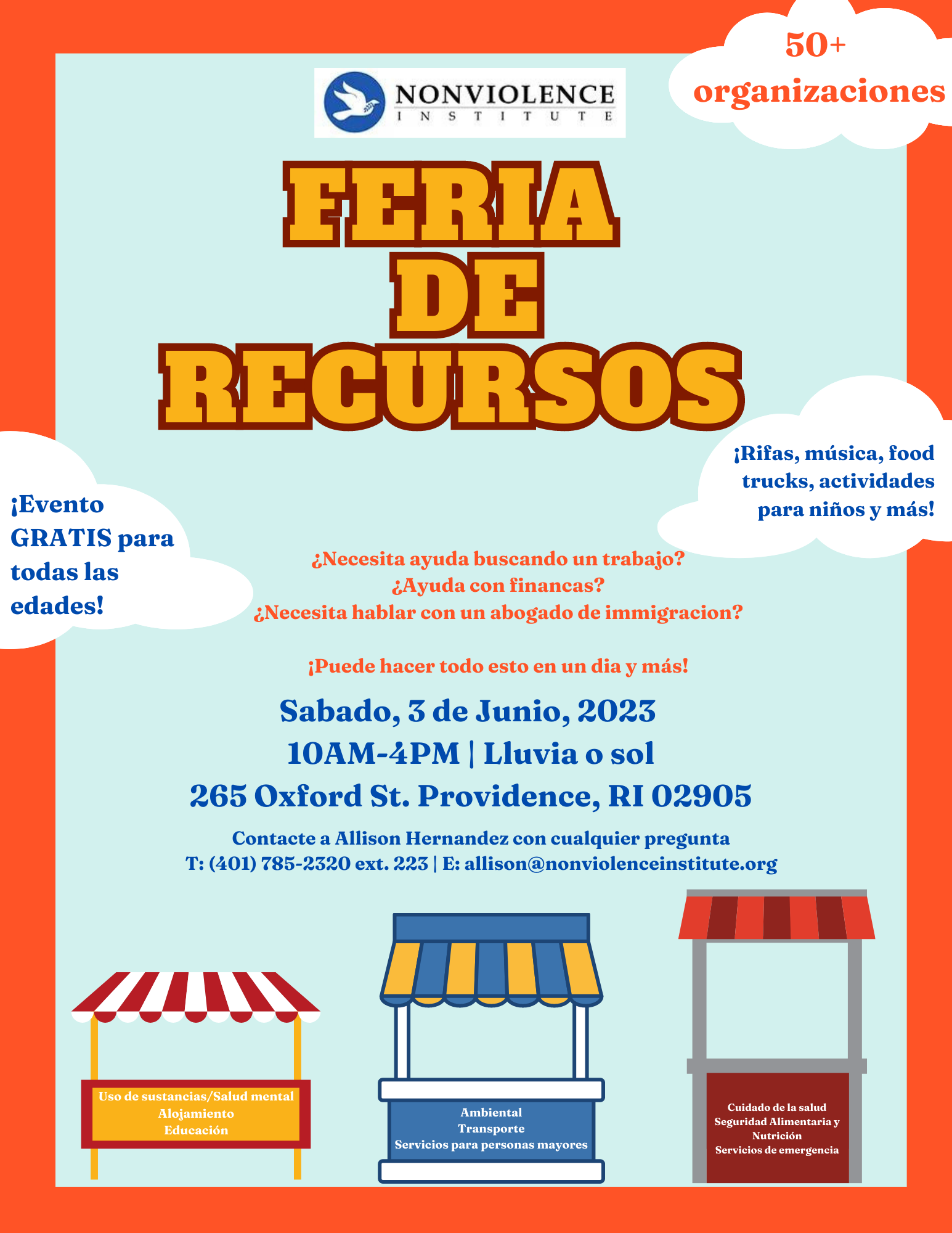 Resource Fair and Block Party Poster in Spanish