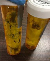 Pill bottles containing scorpions