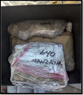 Photo of packages suspected to contain narcotics, including fentanyl and heroin