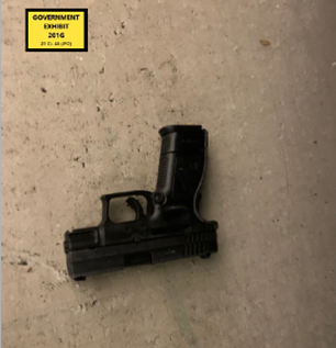 Picture of a firearm found in the defendant’s residence