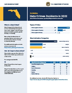 Image of the 2022 Florida Hate Crimes Fact Sheet