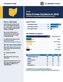 Image of the 2022 Ohio Hate Crimes Fact Sheet