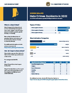Image of the 2022 Rhode Island Hate Crimes Fact Sheet