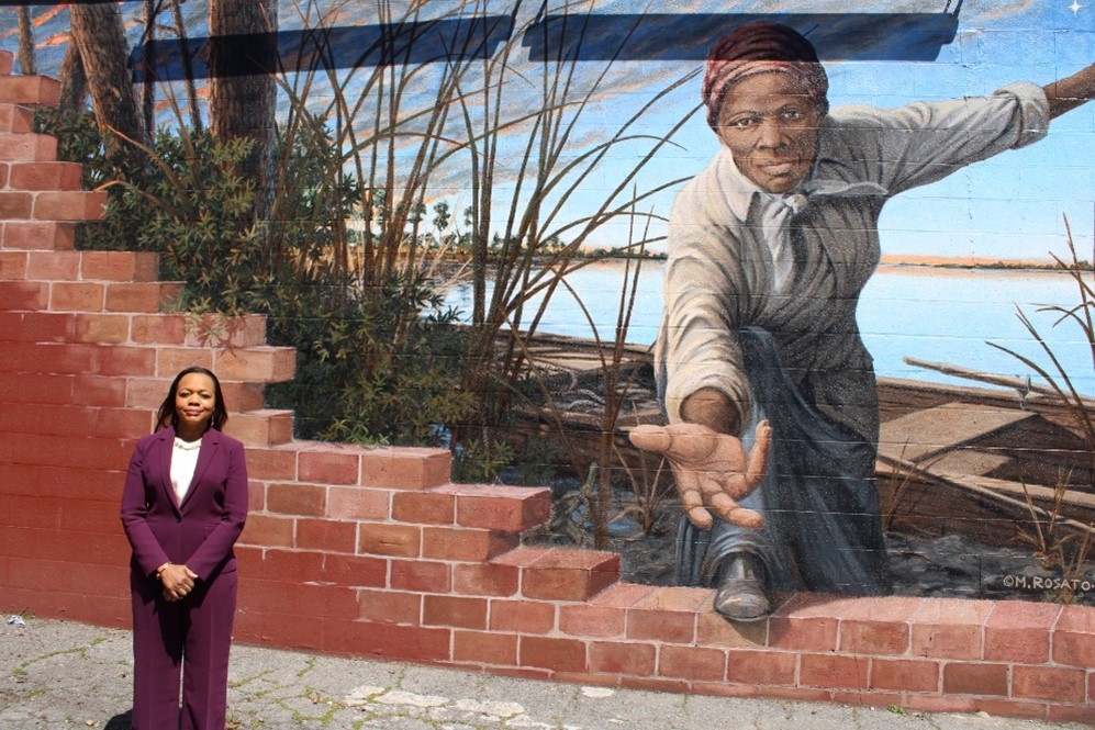 Assistant Attorney General Clarke visits the Harriet Tubman Museum and Educational Center.