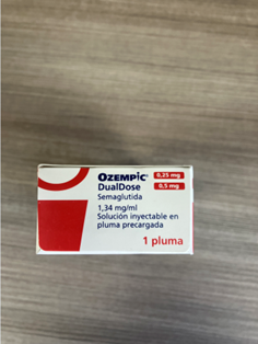 Photo of the packaging containing purported Ozempic mailed by the defendant