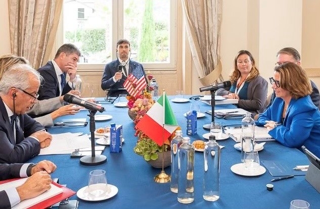 Deputy AG Monaco meeting with Italian Minister of the Interior Matteo Piantedosi. Photo credit: Italian Ministry of the Interior.