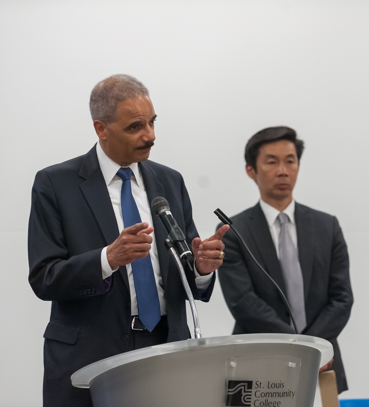 Attorney General Eric Holder speaks at a meeting with community leaders organized by the Community Relations Service.