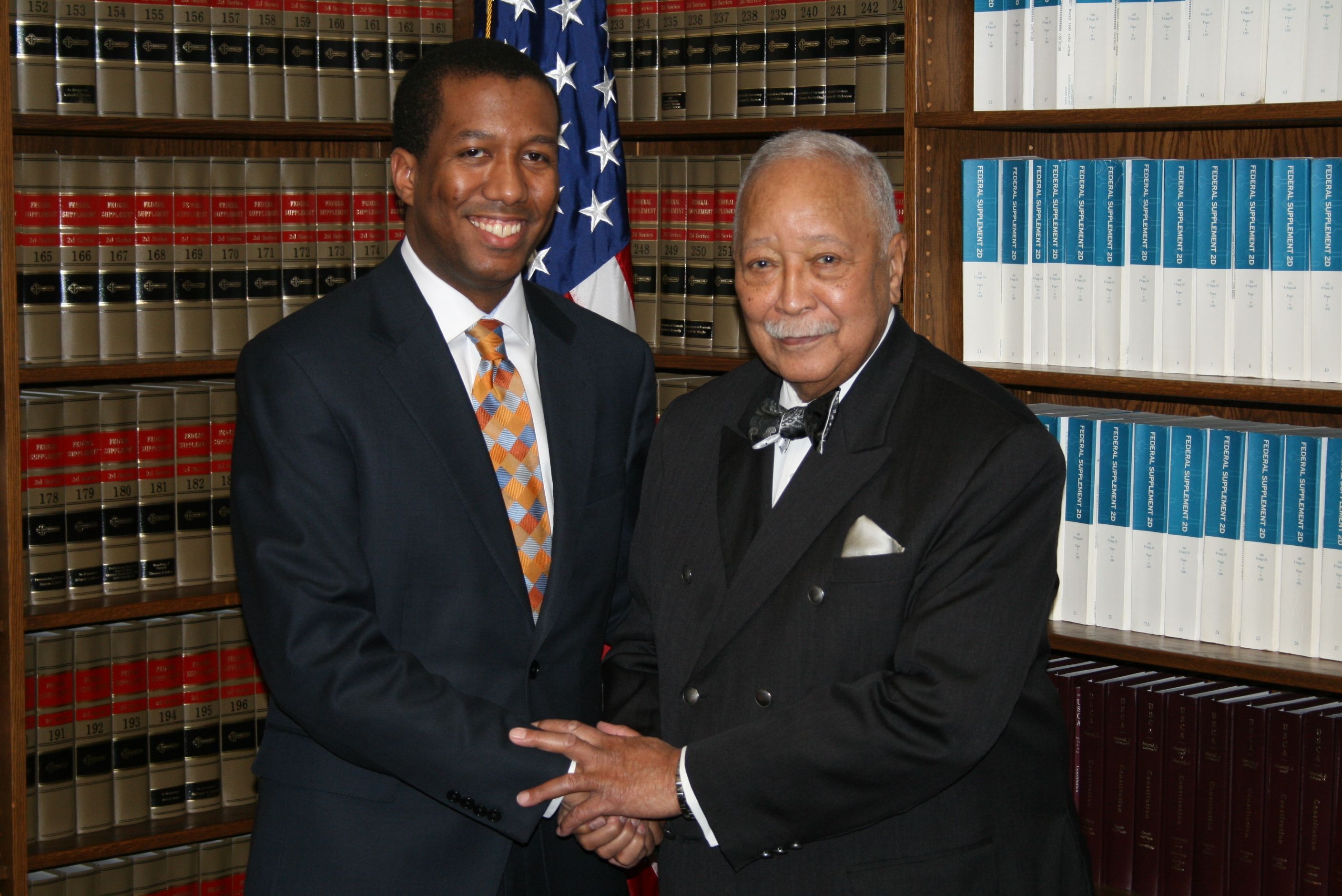 Mayor David Dinkins with Assistant U.S. Attorney Martin Bell