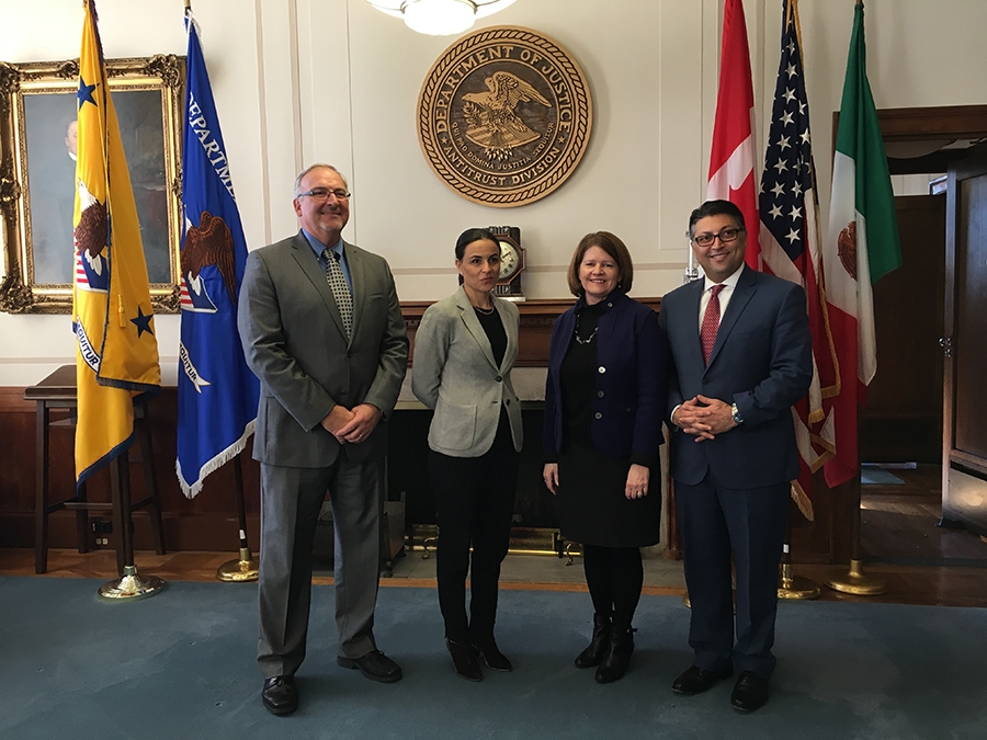 L-R: Canadian Competition Bureau Commissioner of Competition John Pecman, Mexican Federal Competition Commission President Alejandra Palacios Prieto, U.S. Federal Trade Commission Acting Chairman Maureen Ohlhausen, and U.S. Department of Justice Assistant Attorney General for Antitrust Makan Delrahim