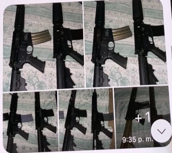 Photograph of firearms the defendant sent to buyers to advertise the firearms available for sale