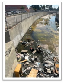 Trash in Los Angeles River