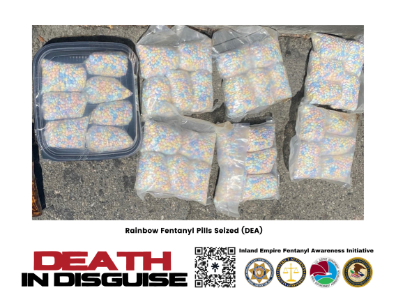 Seized Rainbow Fentanyl Pills