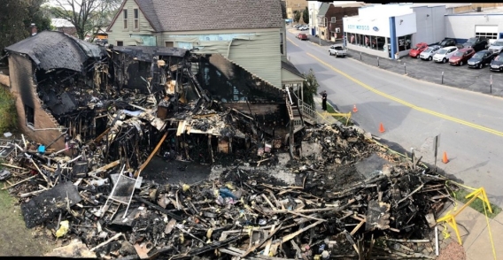 Image of building after bomb