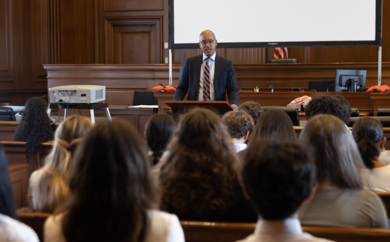 USA Williams speaking at the 2024 FBI Teen Academy.