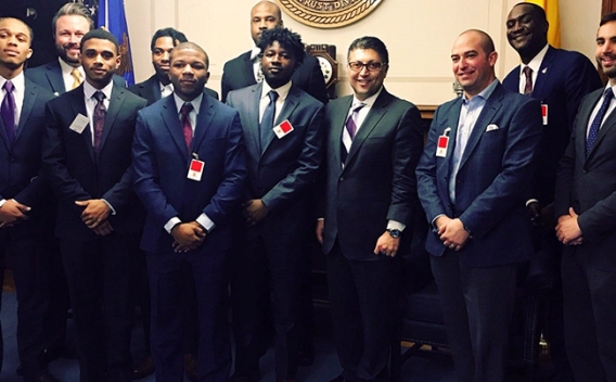 High school students from Communities in Schools of Atlanta with Assistant Attorney General Makan Delrahim, along with Chief of Staff John Elias