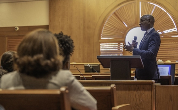 U.S. Attorney Damian Williams Speaking at the Justice For All Civic Education Project Event in White Plains