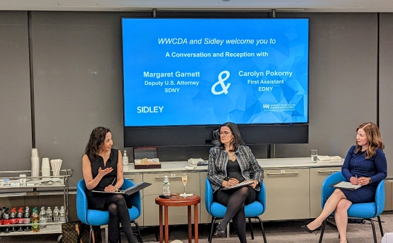 Deputy U.S. Attorney Margaret Garnett speaking with the Women's White Collar Defense Association