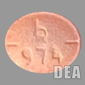 Counterfeit Adderall® pills, front and back