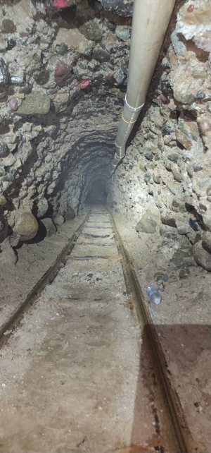 Tunnel with rails