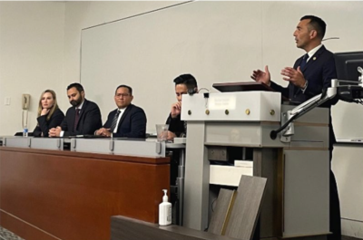 United States Attorney Martin Estrada during panel discussion at UCLA Law School