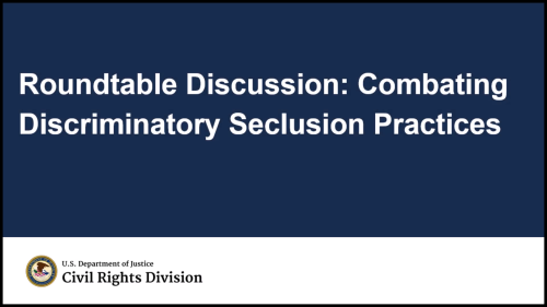 Combating discriminatory seclusion practices event screenshot