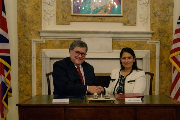 AG Barr and UK Home Secretary Priti Patel