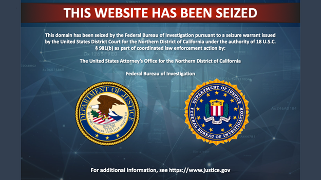 The message reads "This Website Has been Seized." 