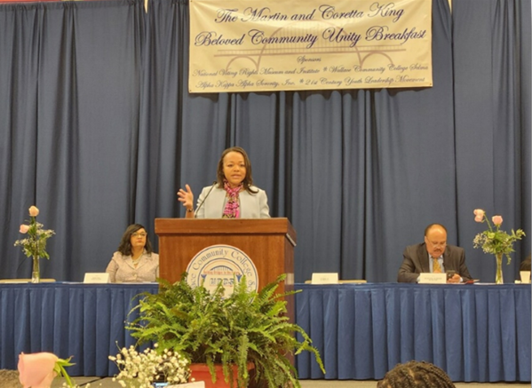 Assistant Attorney General Kristen Clarke speaks at the Martin and Coretta King Unity Breakfast.