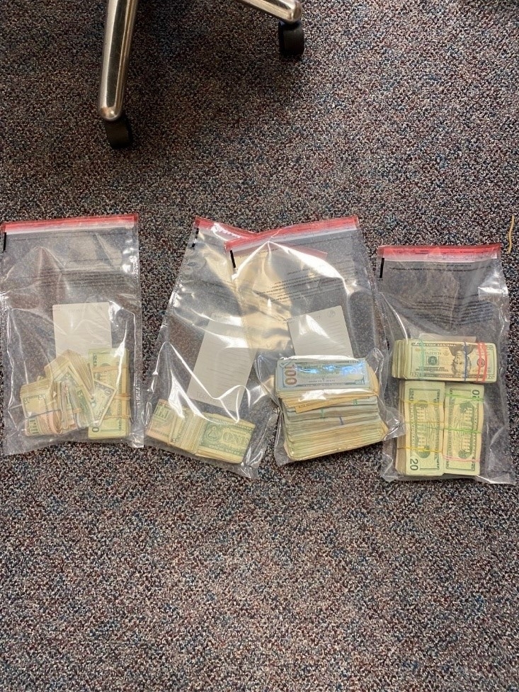 Bags of seized cash.