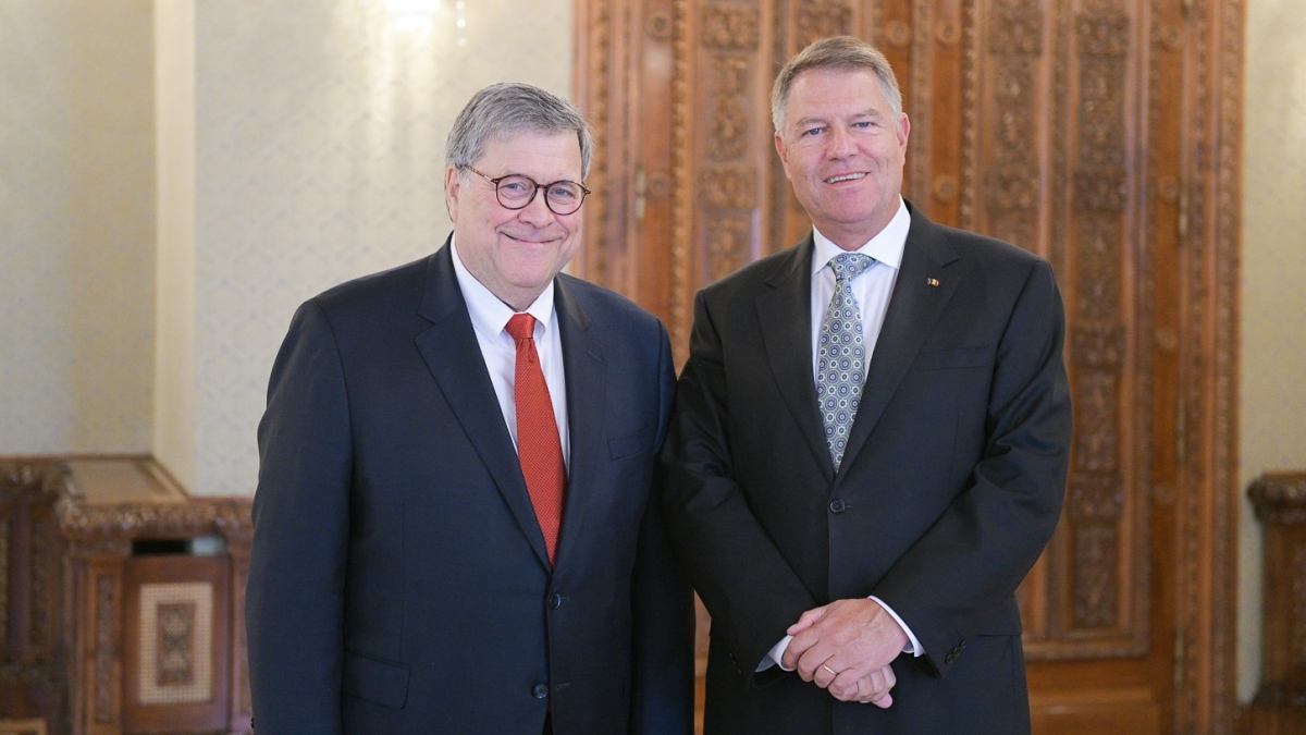 Attorney General Barr with Romanian President Klaus Iohannis