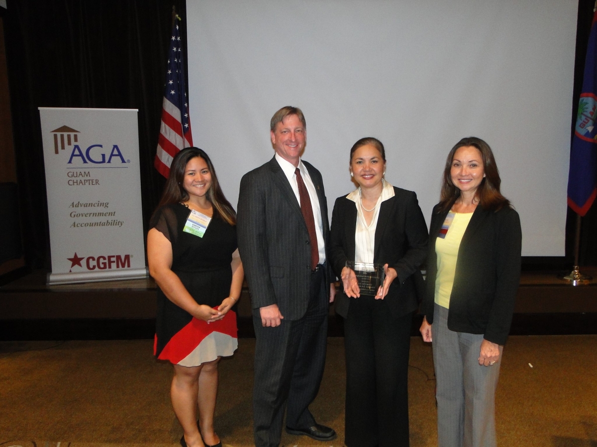 Picture of AGA Guam President-Elect Clariza Mae Roque, AGA National President Douglas A. Glenn, U.S. Attorney Alicia Limtiaco and AGA Guam President Yukari B. Hechanova