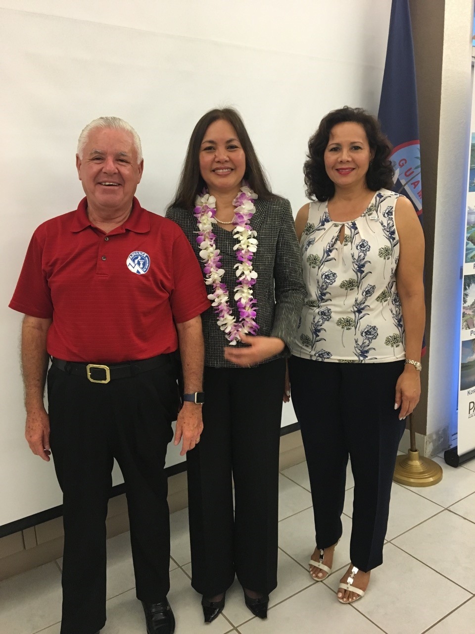 Picture of Monty McDowell, Member, PATA Board of Directors/Assistant Secretary Education Committee Co-Chair, U.S. Attorney Alicia Limtiaco and Pilar Laguana, President of PATA