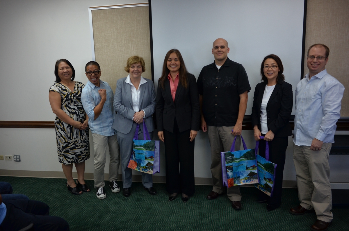 Picture of Presenters from the IRS-CI pictured here with U.S. Attorney Alicia Limtiaco in the center 