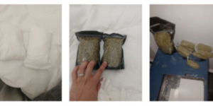 Contraband bags of marijuana smuggled by the defendant