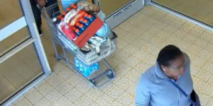 A still image from surveillance video at a store showing Cornelius Green and Jocelyn Peters.