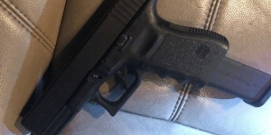 Photo of the handgun with an extended magazine. 