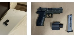 Disassembled firearm recovered at the scene