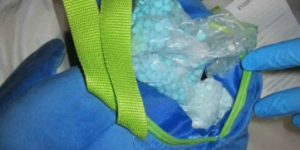 Fentanyl pills hidden inside a child's stuffed toy.